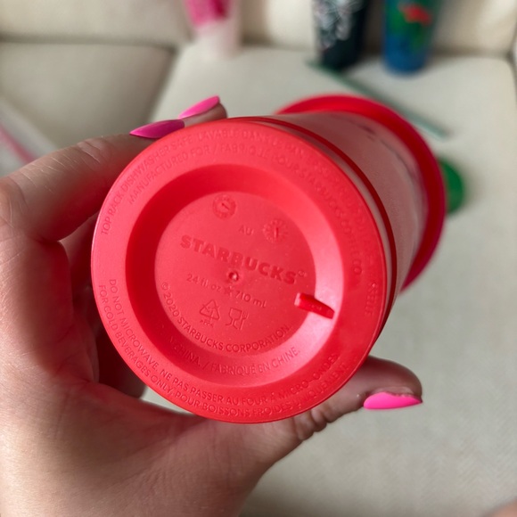 Starbucks Festive Holiday Cold Drinks Cups Set - Red, Green, Pink - Picture 6 of 7